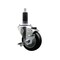 Service Caster 3.5'' Black Poly Swivel 1-1/8'' Expanding Stem Caster with Brake SCC-EX20S3514-PPUB-BLK-TLB-118 - alternate 1